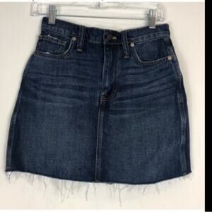 Madewell rigid straight denim mini skirt
